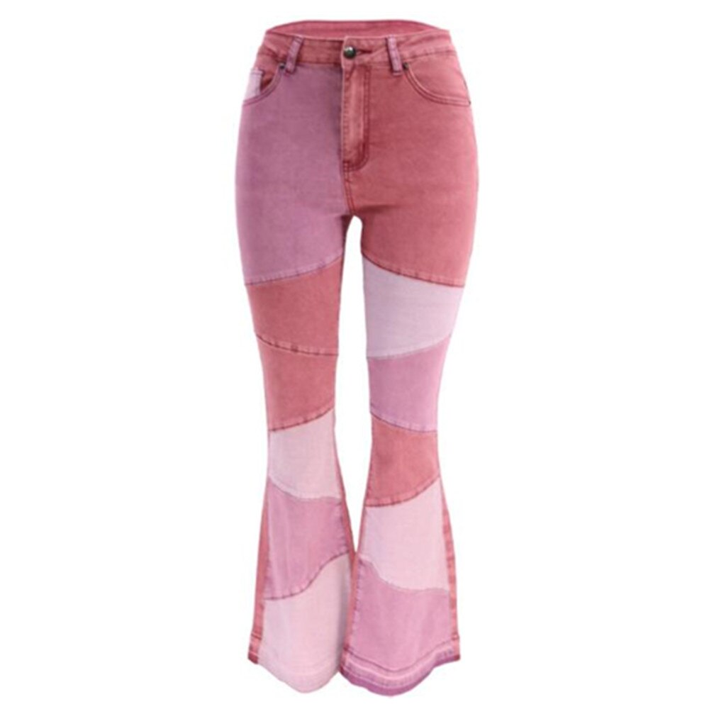 Color block flare patch Jeans